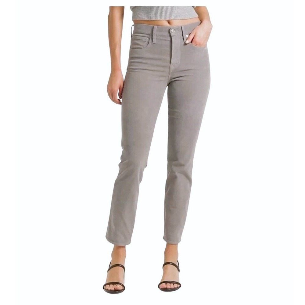 NWTβ J.Crew Womens Gray Mid-Rise Vintage Slim Straight Corduroy Ankle Pants 27